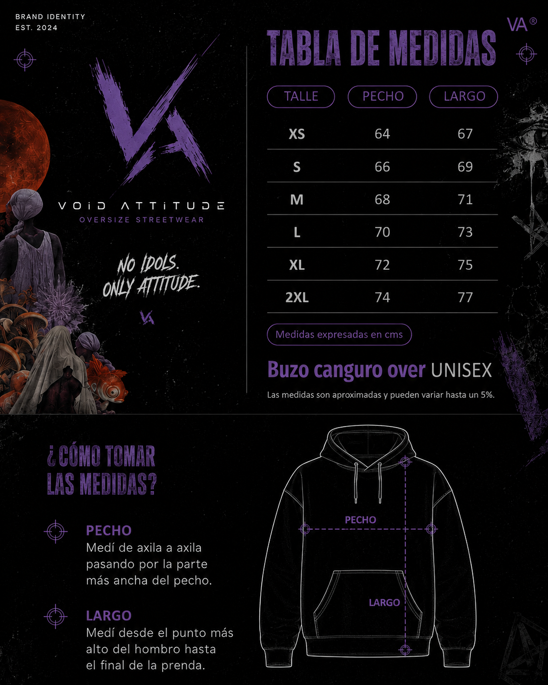 TABLA DE TALLES - HOODIES
